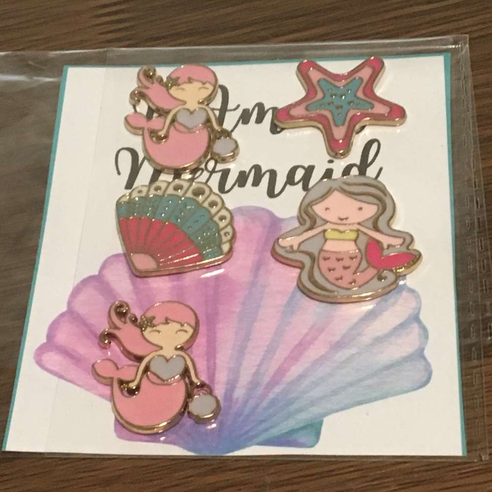 Mermaid Themed Enamel Sticker Set